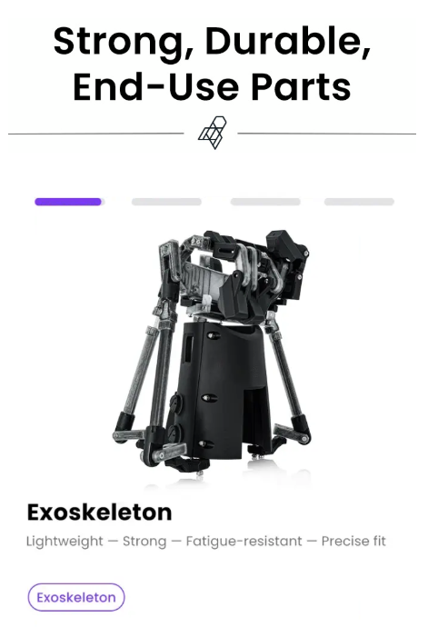 Continuous fibre 3D printed exoskeleton frame made on FibreSeeker 3
